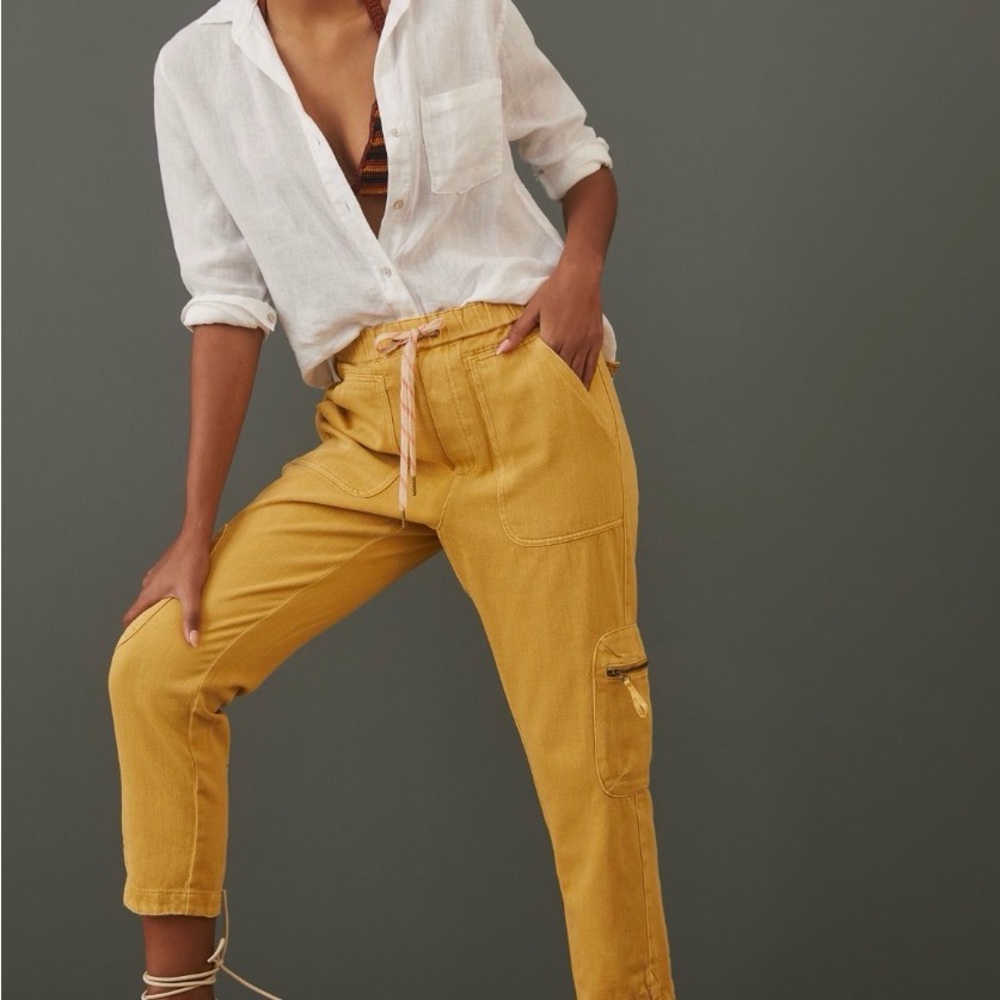 Pilcro Mustard Patterned Pants